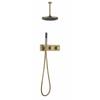 Bathroom Shower Faucet Set Brass Wall Mounted Gray Rainfall style Shower Brush Gold /Gray Finished 2 Functions Shower Faucet