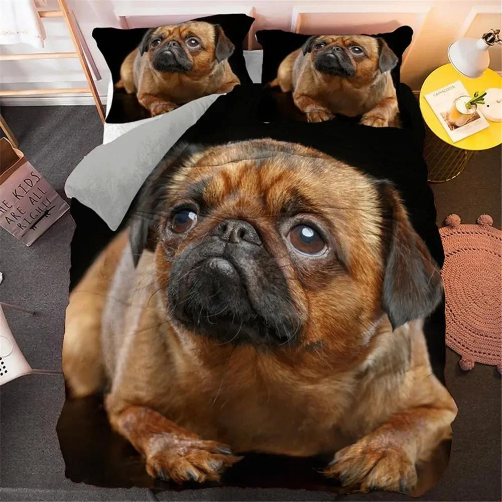 Bulldog Sad and Tired Bulldog Laying Down Pure Breed Comfortable Duvet Quilt Cover Pillowcase Bedding Set Children Home Textile