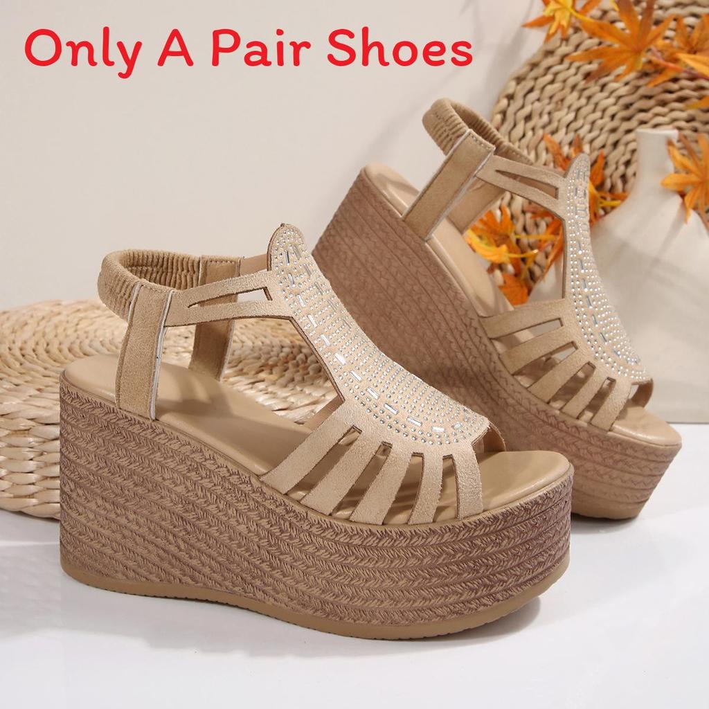 Roman Sandals Women Summer Thick Sole Platform With Elastic Band For Casual Wear