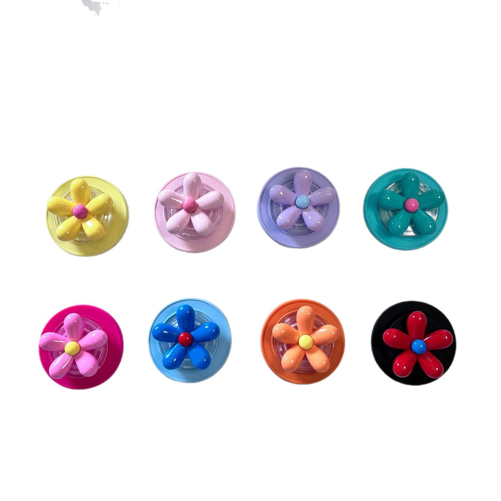 Personalized Floral Magnetic Phone Holder: Japanese Korean Style, Lazy Retractable Airbag Design Pink Flower