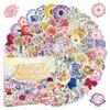 200 Cartoon Flower Holographic Stickers for Phone Cases, Journals, and More - Creative INS Style for Girls.
