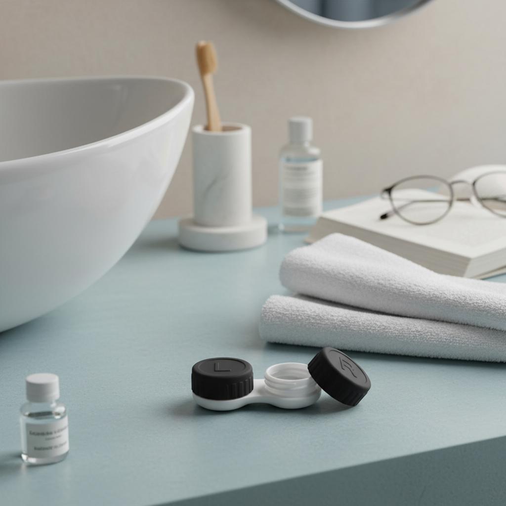 Contact Lens Double Storage Case with Leak Proof Design Separate Storage for Daily Use