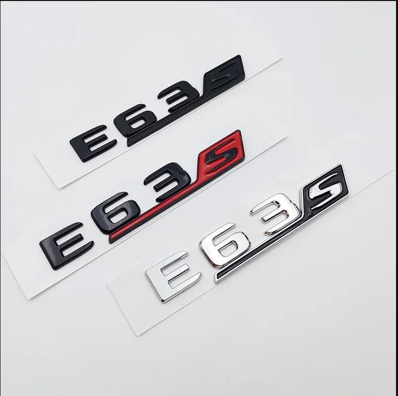 3D ABS Chrome Black E63 S Logo E63S Emblem Letters Sticker Car Trunk Badge For Mercedes Benz E63S AMG W212 W213 Accessories