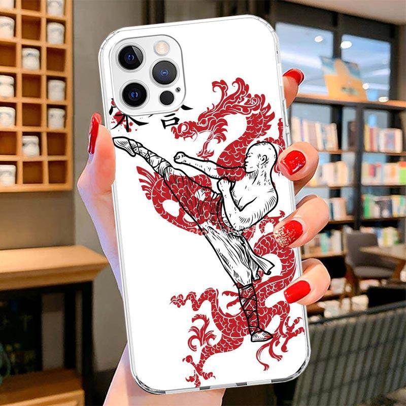 Kungfu Taekwondo Cover Phone Case For iPhone 16 17 Air 15 14 Pro Max 16E Phone Case 13 Mini 12 11 7 SE 8 Print Pattern Fit Cases