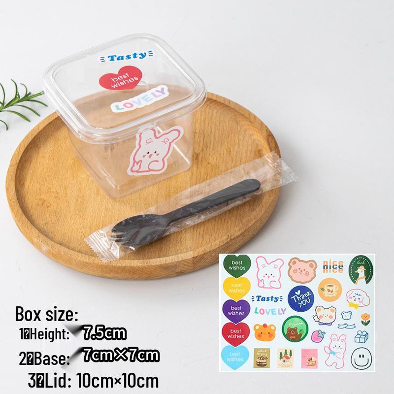 Square Mousse Soy Milk Cake Box: Wooden Cup Packaging for Tiramisu and Dessert Baking