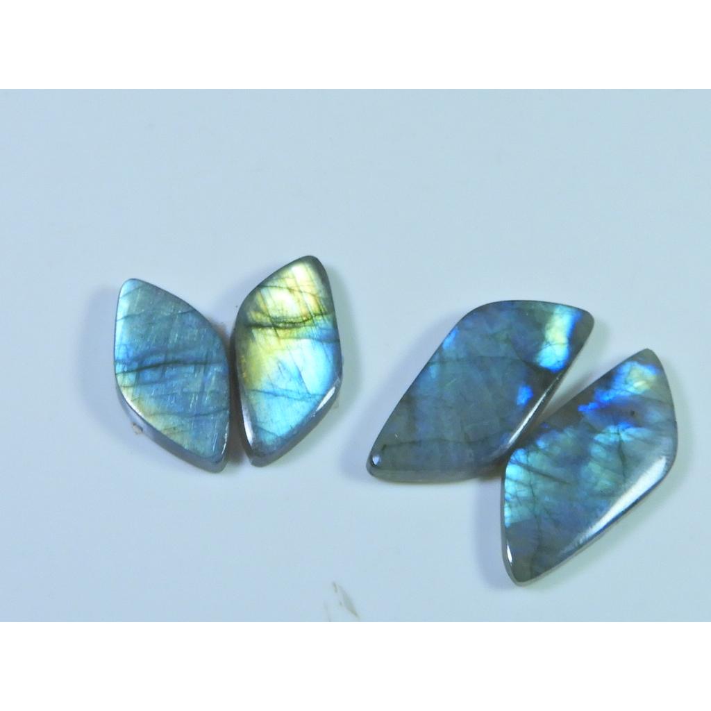 54Cts. Natural Labradorite (25-32mm each)  02Pcs Fancy Cabochon Matched Pair SK-3139