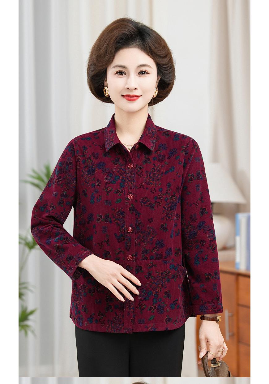 Autumn Elegant Women s Outerwear: Fashionable, Versatile, High-End Mom s Shirt XXXL