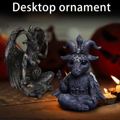 Socha Skulptura Ornament, Socha Dekorace Ornament, Domácí Víra Božstvo Černý Satan Ornament