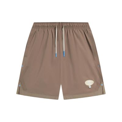 Li Ning Badfive Seven Cities Collaboration Label Straight Loose Casual Shorts Men Shorts Mushroom-Brown AKST841-1