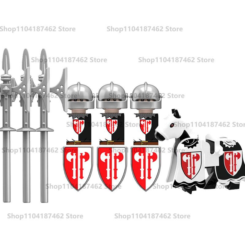 Medieval Military Castle Knight Army Set Building Blocks Green Dragon Wolf Warrior The War of Roses War-horse Weapons Brick Toys