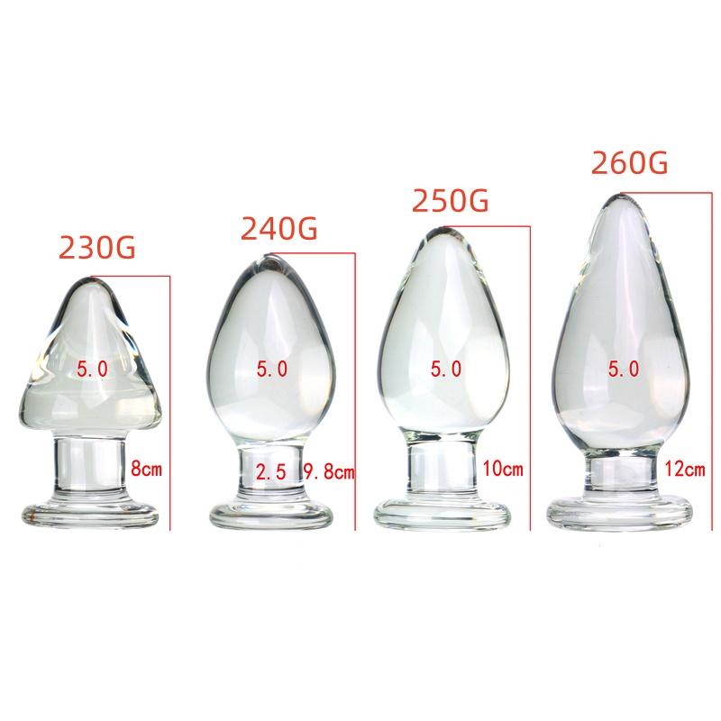 VaHppy Glass Anal Plugs Diameter 5cm Sex Toys For Girls Gay Anal Masturbation Extension SM  Anal Toys Oval Silky