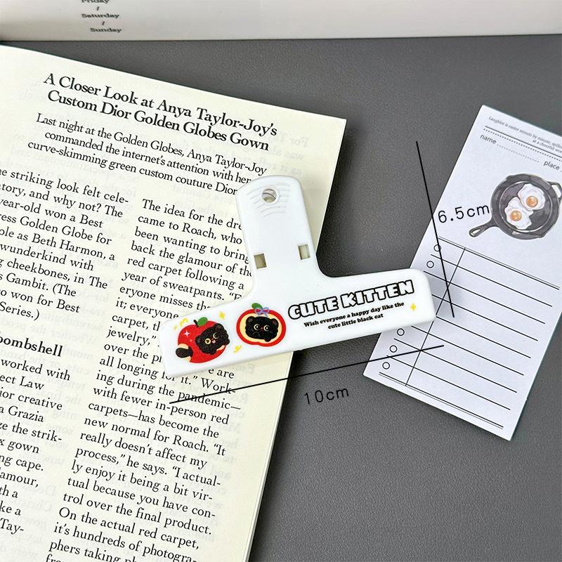 Kawaii Czarny Kot Plastikowy Klips Śliczne Klipsy Biurowe do Dziennika Scrapbookingu Planera Wielofunkcyjny Klips na Rachunki Notatki Memo