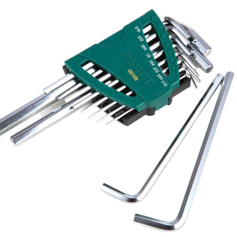 SATA Extra-Long Ball-End Hex Key Set, Inch Sizes (09102-09108)