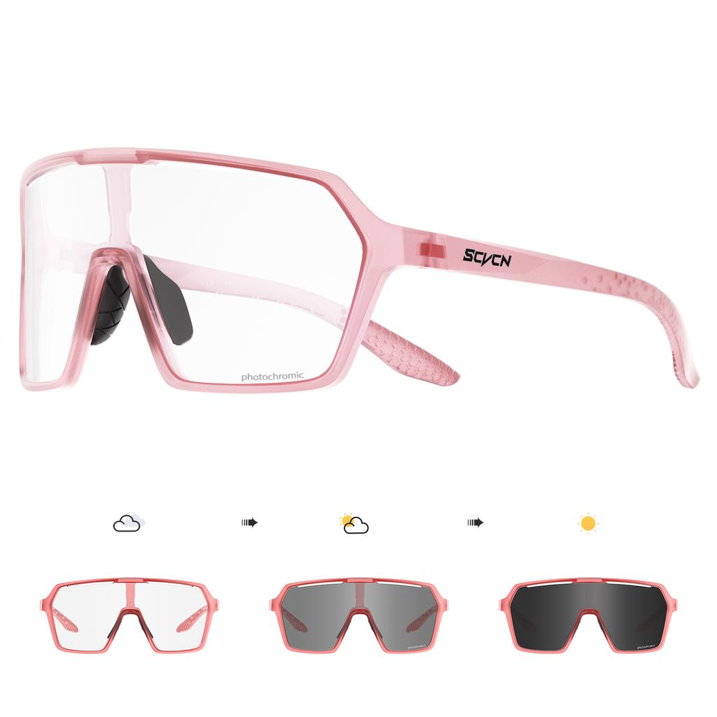 SCVCN Radsportbrille Photochrome Brille Mode für Männer Frauen Fahrrad Mountain Road Fahrrad Brille Radbrille UV400 MTB