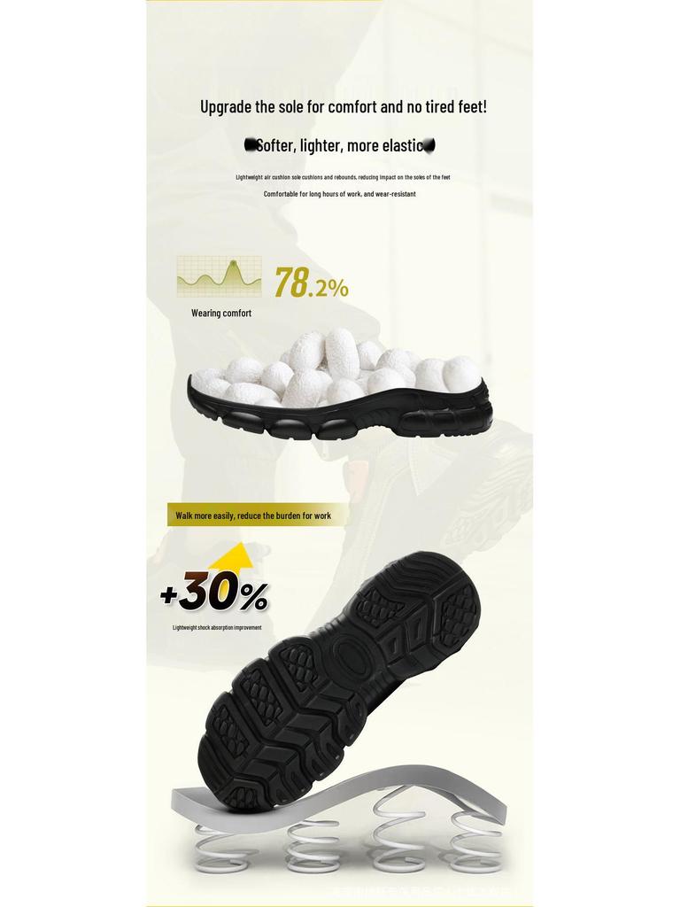 Men's Labor Protection Shoes - Anti-Smash, Anti-Puncture, Soft, Foldable, and Comfortable for Long Hours