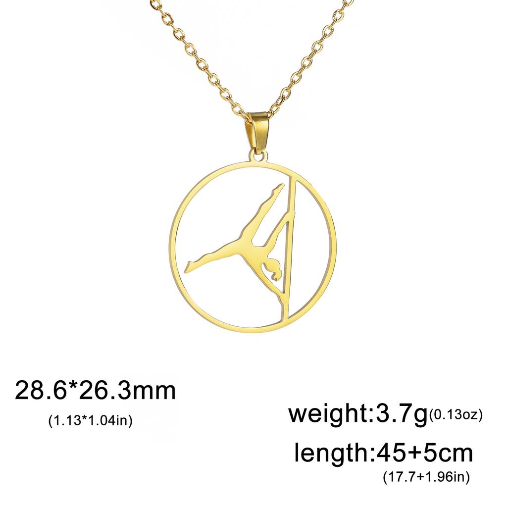 Dreamtimes Gymnastik Halskette Edelstahl Sport Tanz Gerätturnen Eiskunstlauf Athlet Schmuck Anhänger Geschenk für Frauen