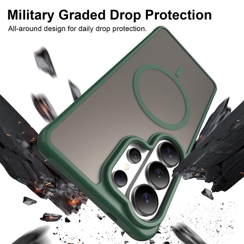 For Samsung Galaxy S26 Ultra Case Semi-Transparent Frosted Matte PC+TPU Anti-fingerprint Translucent Cover for Galaxy S26 Ultra
