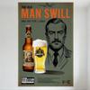 Vintage The Old Man’s Will and Dis Tor Lager Beer Metal Tin Sign, Retro Pub Bar Man Cave Wall Decor with Old Man Illustration &