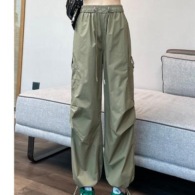 Spodnie Cargo dla kobiet letnie dorywczo luźne spodnie szerokie nogawki modne spodnie biegaczy Pantalon spodnie z wysokim stanem spodnie sportowe 27898