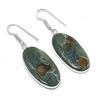 Natural Indian Moss Agate 925 Sterling Silver Jewelry Earring 1.85" AEE-10950