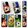 Feuer Fußball Ball Fußball Handyhülle für iPhone 17 Air 16 16e 15 13 14 11 12 Pro Max Plus Hülle Fundas Schale