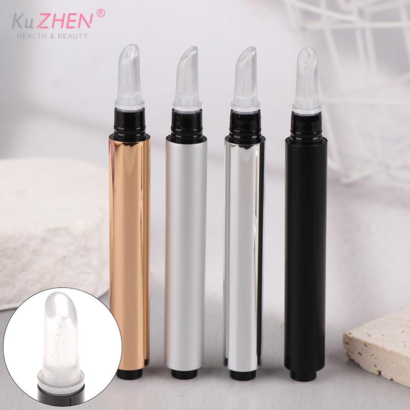 1PC Mini 3ml Gold/Silver/Matte Black Twist Pens Empty Lip GlossPen Silicone Brush Tip Cosmetic Acne Oil Container Concealer Tube