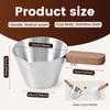 2Pcs Espresso Measuring Cup 120ml Stainless Steel Espresso Shot Cup with Wood Handle and Double Scale for Kitchen Coffee Shop