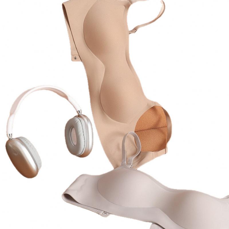 Genuine ten-color low-neck liquid foundation seamless underwear women's small breasts gather and top support anti-sagging steel-rimless breathable bra