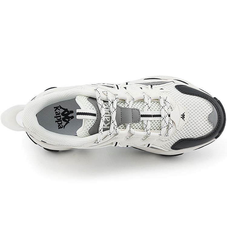 Kappa Fabric Synthetic Leather Cow Split Leather Shoes Trendy Deconstruction Low Top Dad Shoes Unisex sneaker White Black Frosted-Gray K0DY5MC57-012A