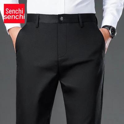 Pantaloni Formale Elasticizzati da Uomo Senchi 2023 – Antirughe, Non Necessitano di Stiratura, Vestibilità Dritta per Autunno/Inverno.