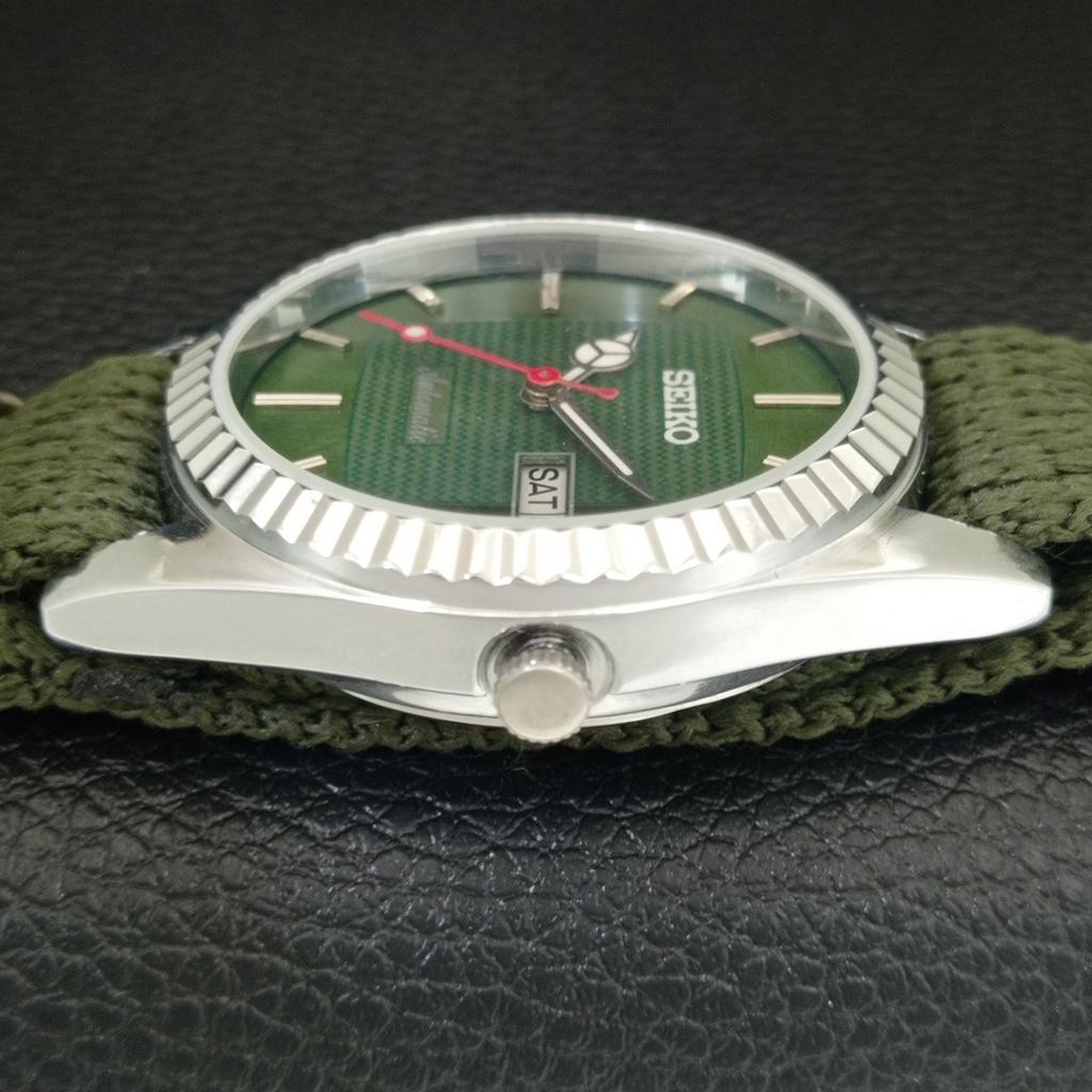 AUTOMATIC VINTAGE REFURBISHED SEIKO 6309A JAPAN MENS GREEN DIAL WATCH a443137-1