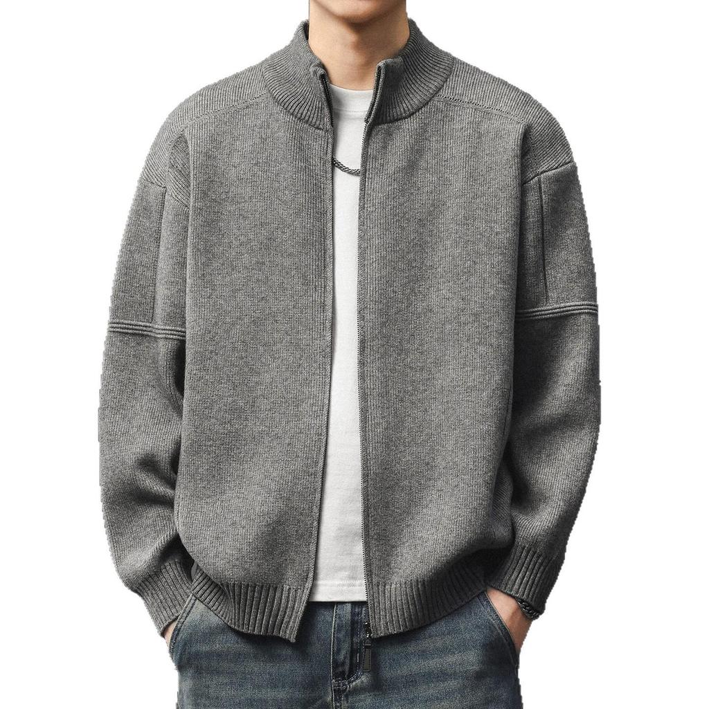 Men's Heavy-Duty Casual Zipper Knit Cardigan Sweater