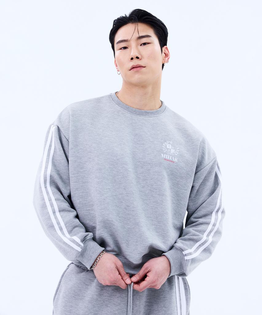 Mihag Ivy League Track Line Sweatshirt (Gray)