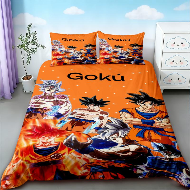 Kids Duvet Cover Dragon Ball Goku Bedding Set Soft And Comfortable For Bedroom Home Decor Queen King Size Gifts