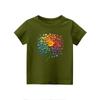 Camiseta infantil para meninos e meninas, camiseta de manga curta estampada para meninos e meninas