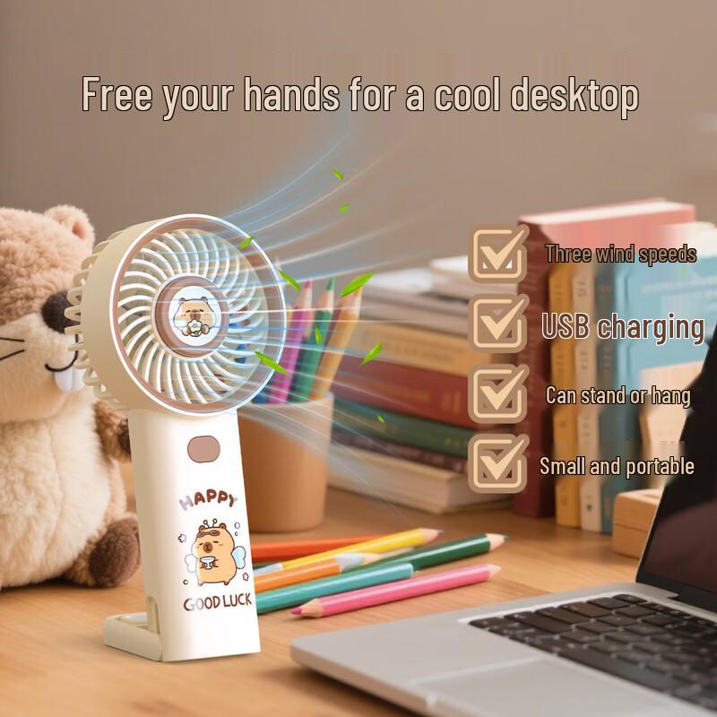 Capybara Handheld Mini USB Rechargeable Fan