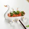 Kreativer Schwan Keramikteller, Dessert-, Sushi- & Obstservierschale, Dekorative Schwanenplatte