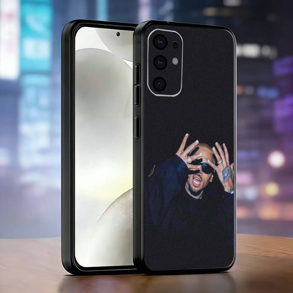 Rapper C-Chris Brown Phone Case For Samsung S25,S24,S21,S22,S23,S30,Ultra,S20,Plus,Fe,Soft Silicone Black Cover