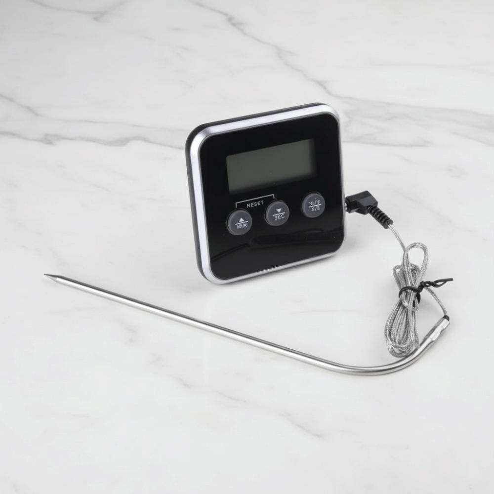Timed Digital Food Thermometer Waterproof Grill Temperature Tester  Oven