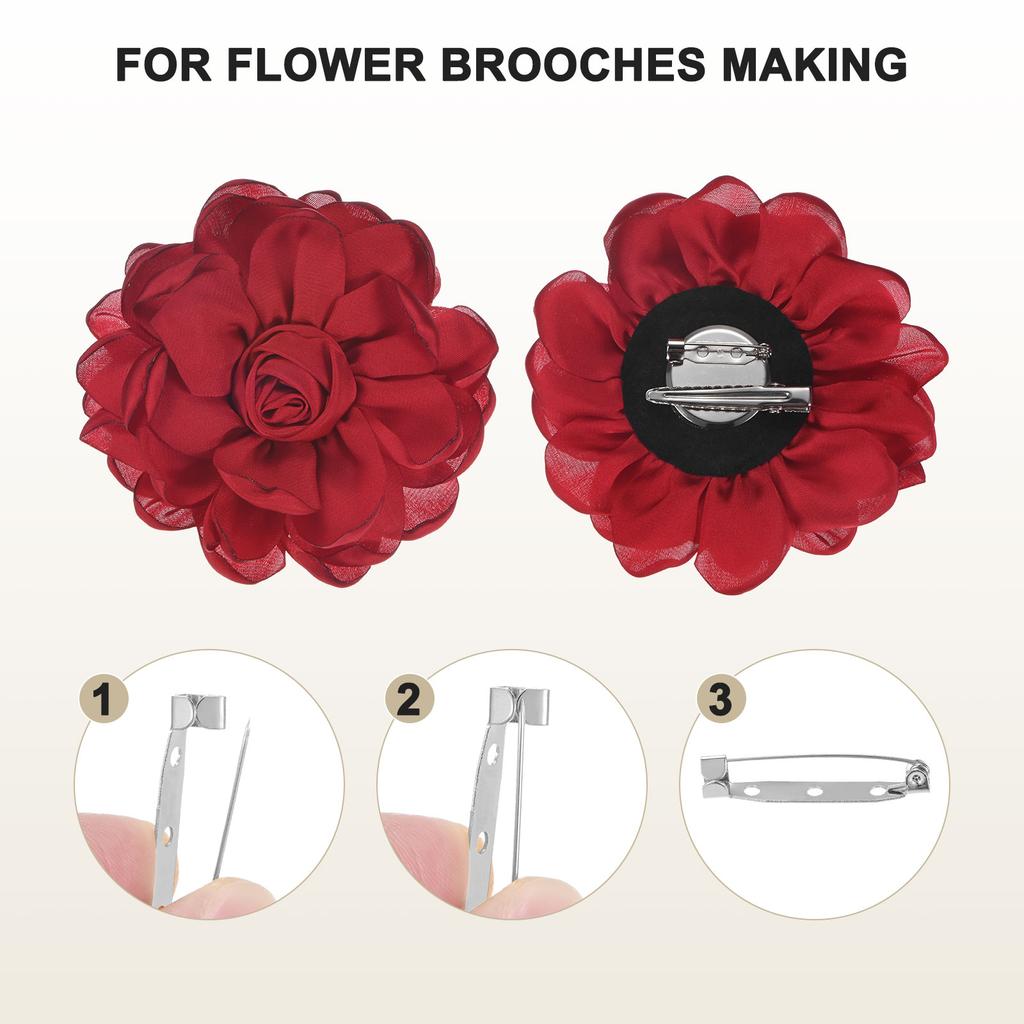 60pcs Bar Pins 30/35mm Brooch Pin Backs Safety Clasp for Badges Name Tags Corsage DIY Metal Boutonnieres Locking Pin-backing