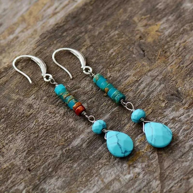 BLINGBAY Women's Earrings Turquoise Beaded Earrings Colorful Simple Ethnic Earrings Modern Jewelry Gifts