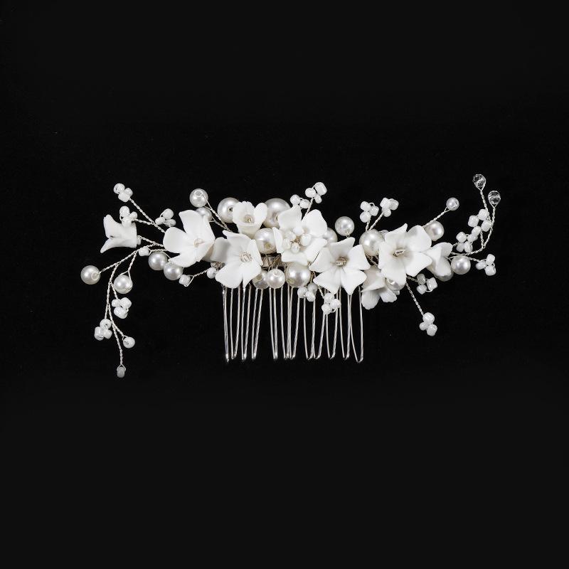 European & American Bridal Hair Accessories: Korean Version Rhinestone Handmade Hair Comb for Weddings