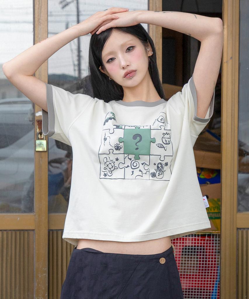 RuNaKi'Hu' Wxt103 Saigono Peace Ringer T-Shirt (Cream Beige)