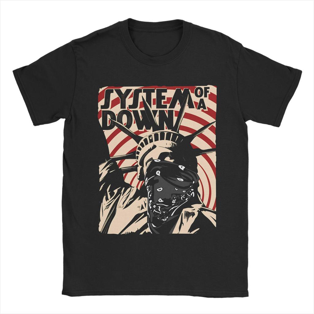Mens TShirts System of a Down Band Mesmerize Unique Pure Cotton Tee Shirt Short Sleeve  T Shirts Crew Neck Clothing Adult