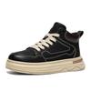 New shoes microfiber leather surface British casual retro comfortable mid-top thick-soled cushioning skateboard shoes
