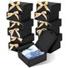 10 Pcs White Gift Boxes With Lids And Gold Bow Ribbons Hard Cardboard Boxes For Bridesmaid Proposal Christmas Halloween