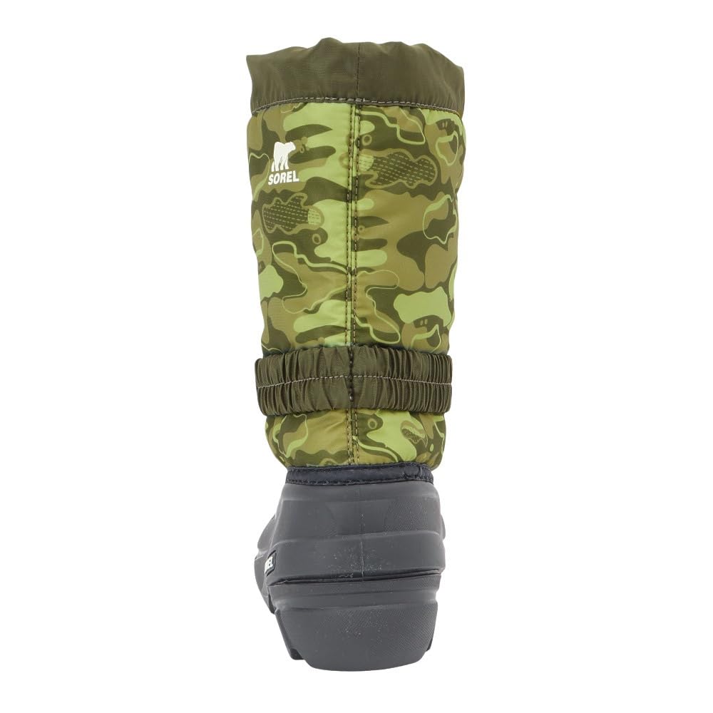 Sorel Flurry Youth Size Utility Savory Kids' Boots, Print, 20.0cm, Green,