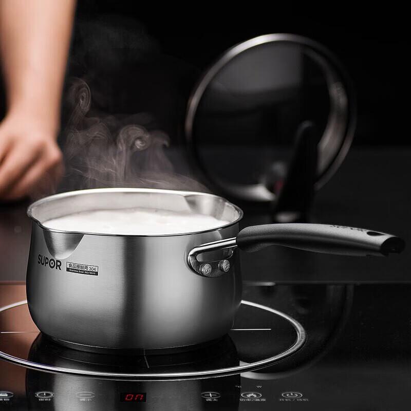 Supor 304 Stainless Steel Milk Pot with Standable Lid