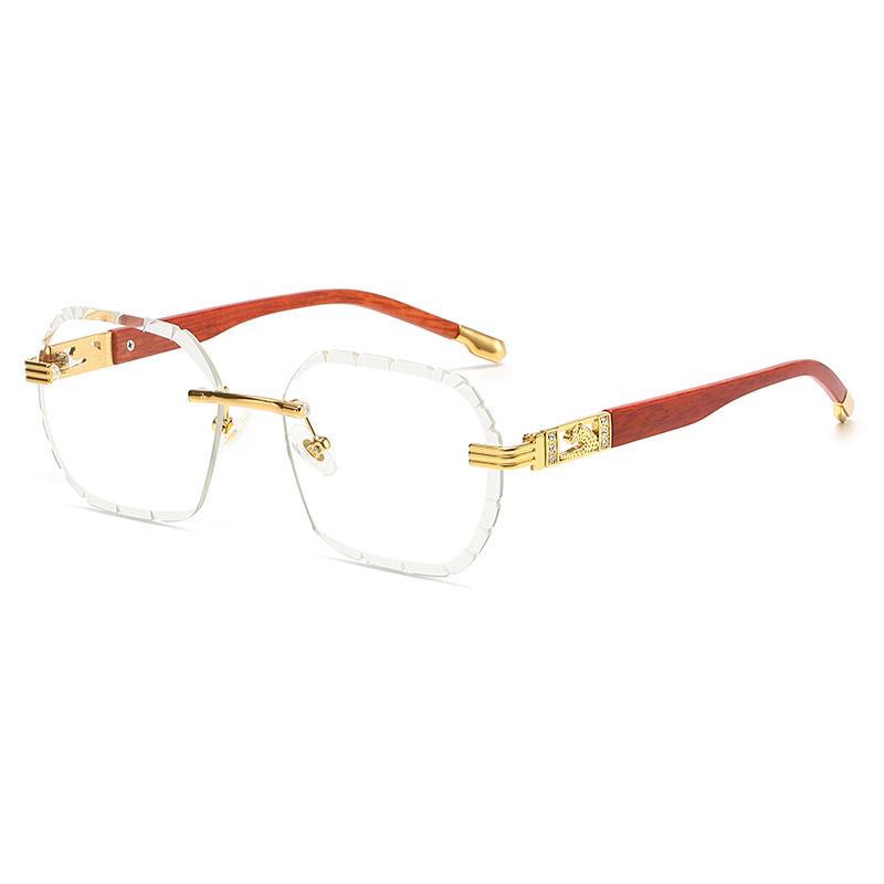 

Мужские многоугольные солнцезащитные очки без оправы в стиле панк, модные винтажные солнцезащитные очки в маленькой оправе, безрамочные очки UV 400