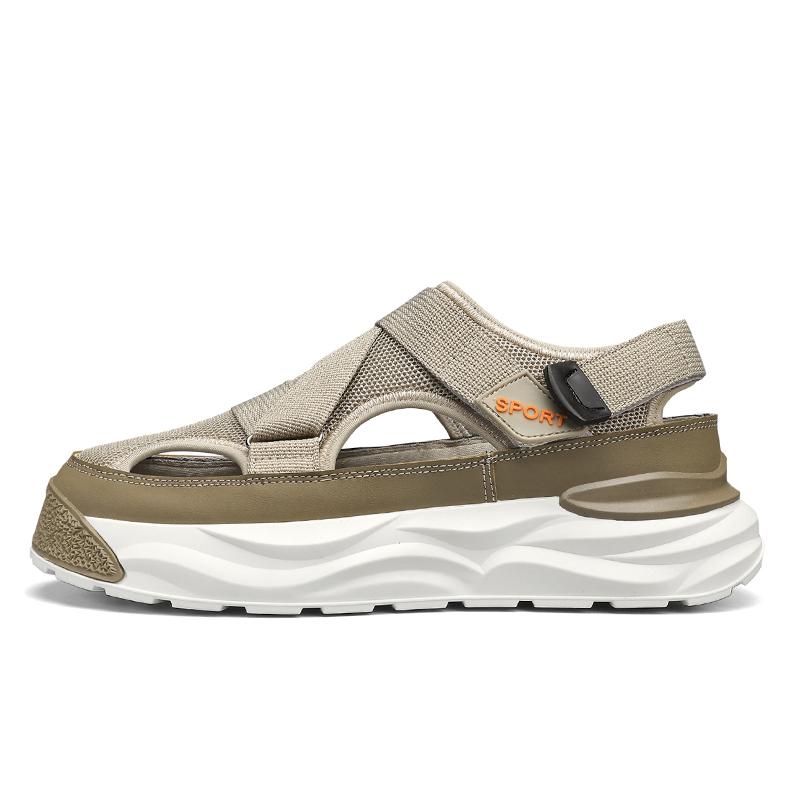 Men's Anti Slip Wear-resistant Fashionable Sports Sandals Thick Soled Breathable Mesh Perforated Shoes Men's Shoes Trendy Shoes